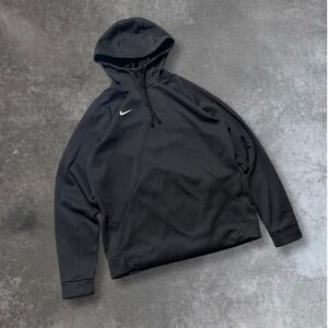Nike Dri Fit Black Hoodie Men Pullover Athletic Therma Fit Sportswear